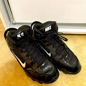 Nike Mens Land Shark Football Shoes Black White 318731-011 Lace Up Size 13